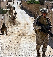 US marines on patrol in Haditha